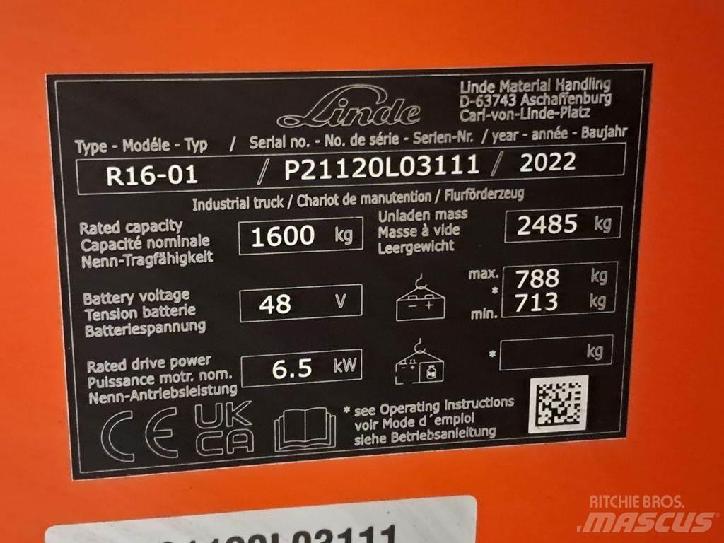 Linde R16-01 Reach truck