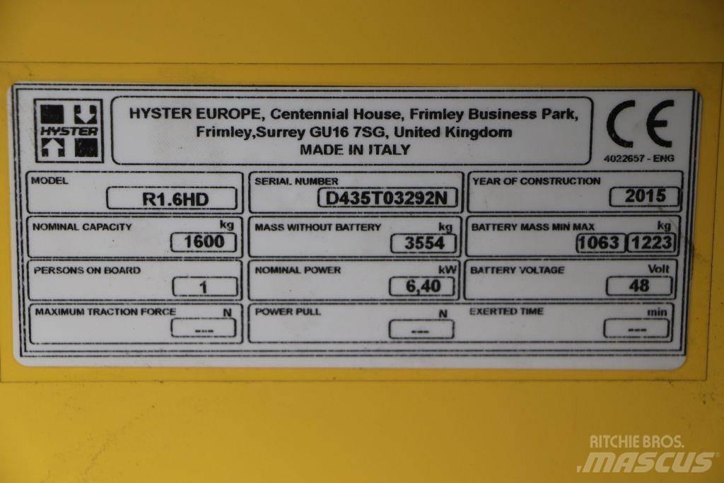 Hyster R 1.6 Electric forklift trucks