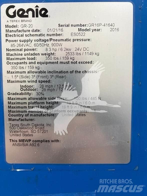Genie GR20 Used Personnel lifts and access elevators
