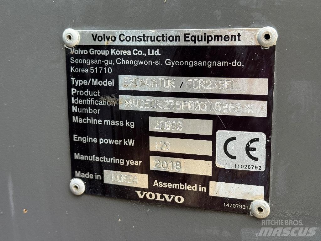 Volvo ECR 235 EL Crawler excavators