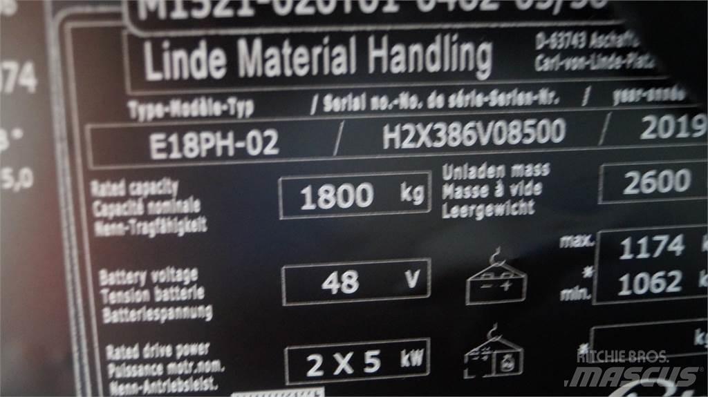 Linde E18PH Electric forklift trucks