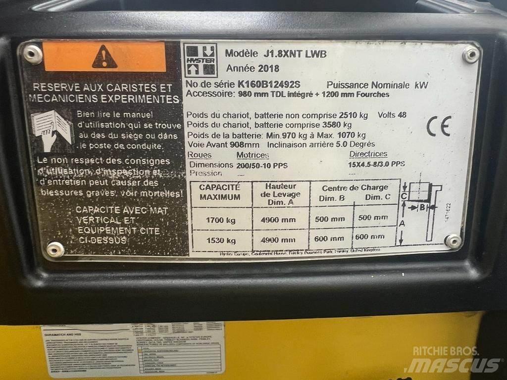 Hyster J 1.8 XNT Electric forklift trucks