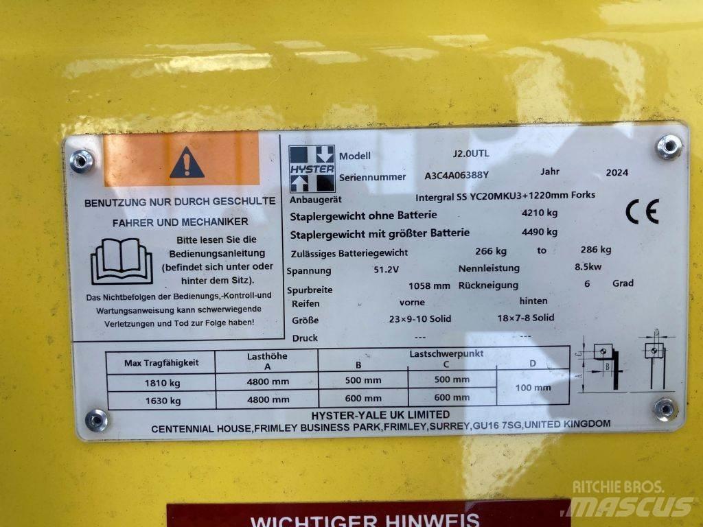 Hyster J 2.0 UTL Electric forklift trucks
