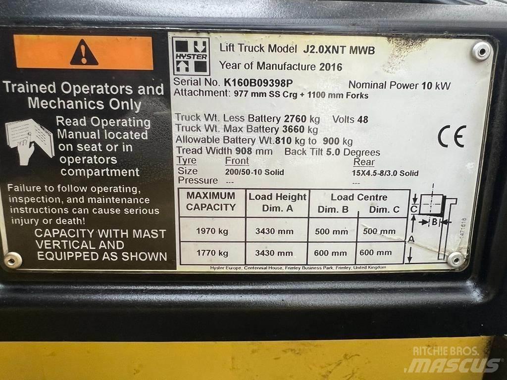 Hyster J 2.0 XNT Electric forklift trucks