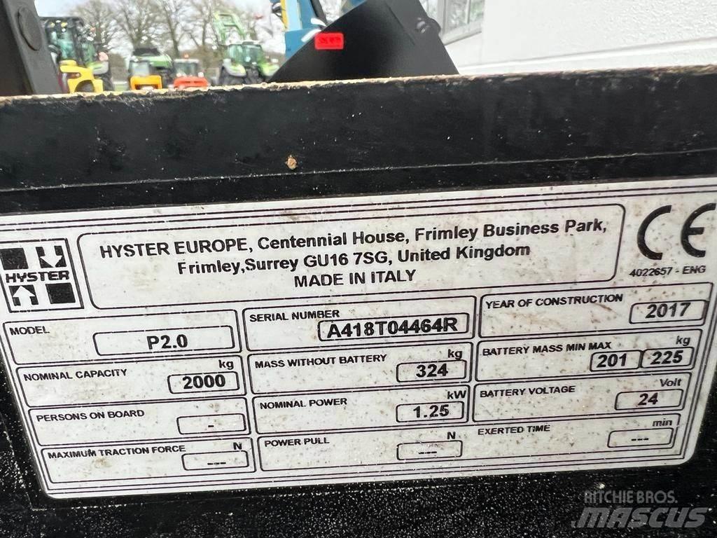 Hyster P 2.0 Low lifter