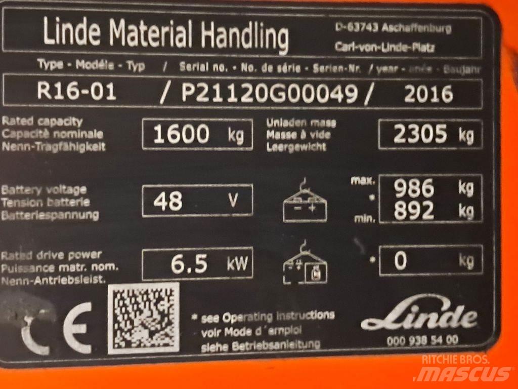 Linde R16-01 Reach truck