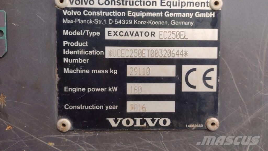 Volvo EC250EL Crawler excavators
