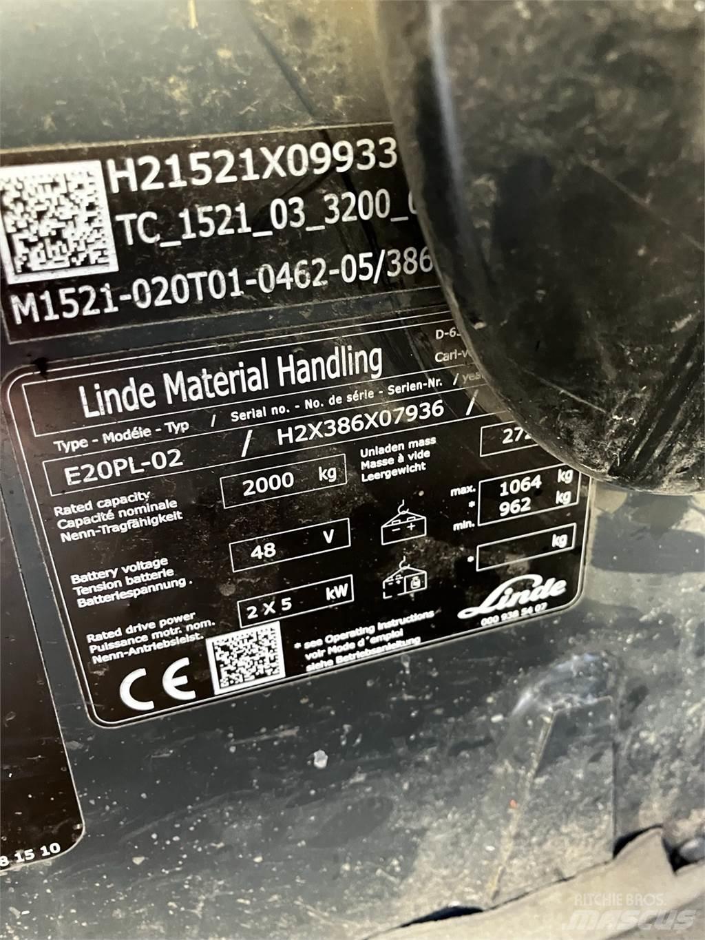 Linde E20PL Electric forklift trucks