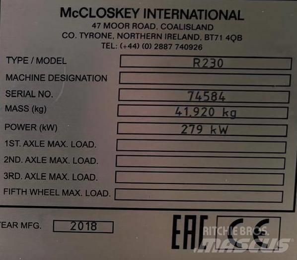 McCloskey R230 Screeners