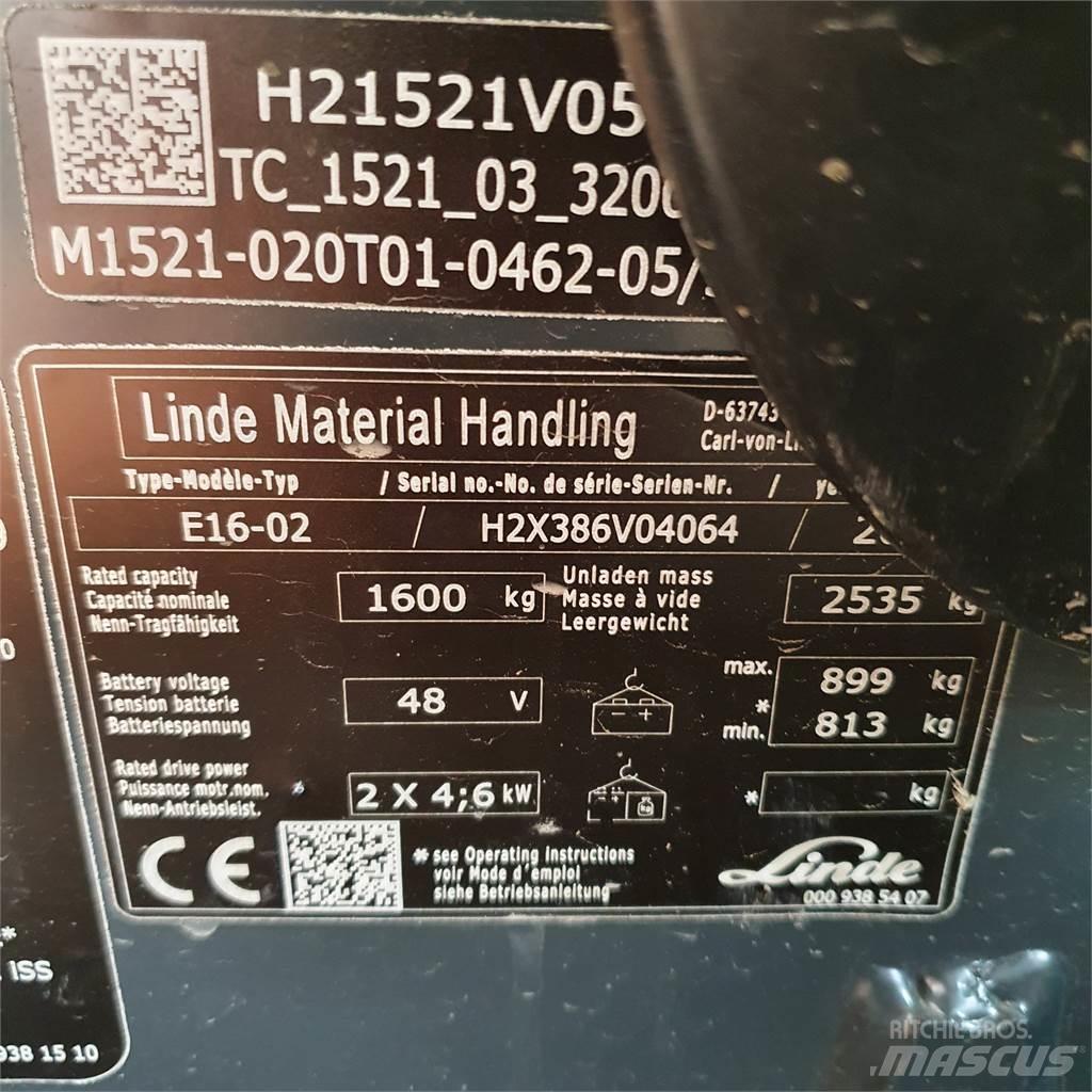 Linde E16 Electric forklift trucks