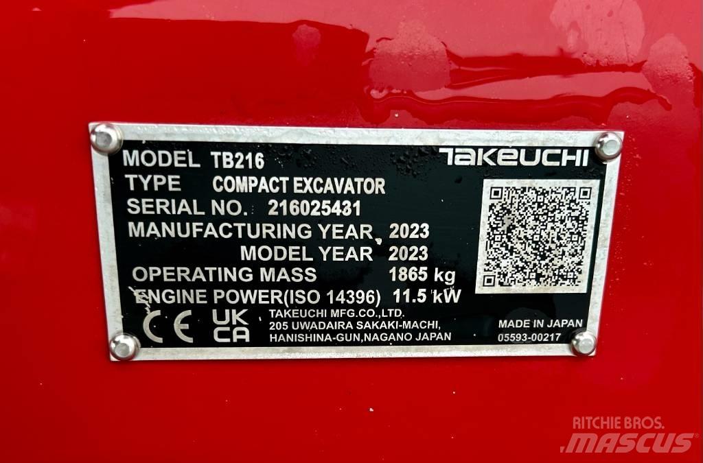 Takeuchi TB 216A V4 Mini excavators < 7t (Mini diggers)