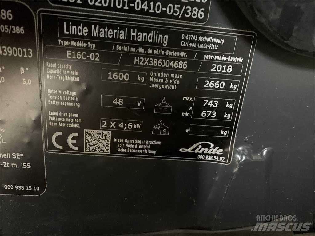 Linde E16C Electric forklift trucks