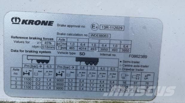 Krone SD Curtainsider trailers