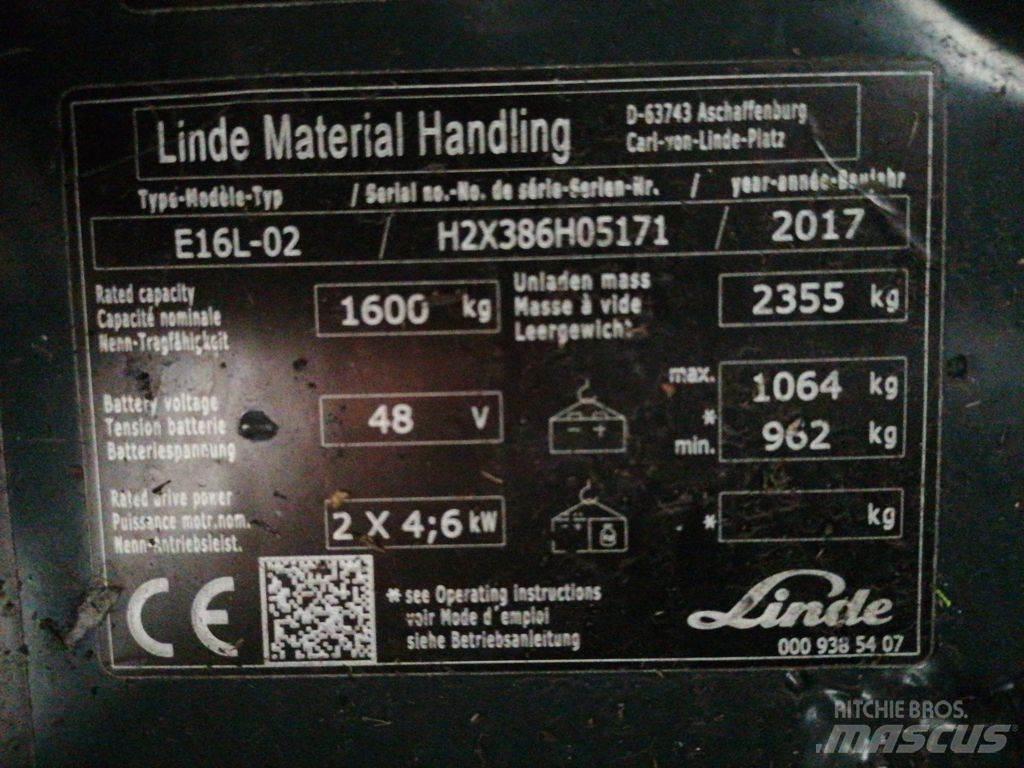Linde E16L-02 Electric forklift trucks