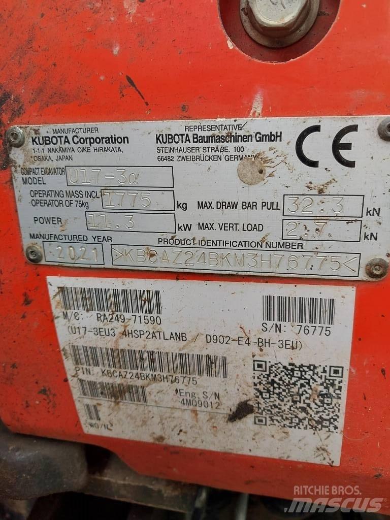 Kubota U 17-3N Mini excavators < 7t (Mini diggers)