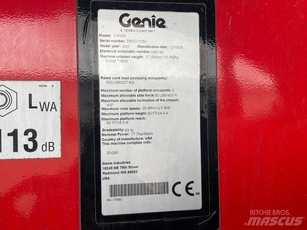 Genie Z 80/60 Articulated boom lifts