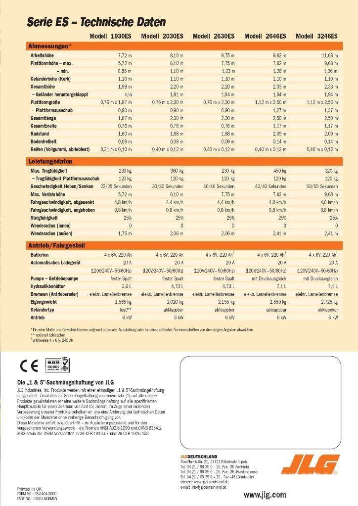 JLG 2030 ES Scissor lifts