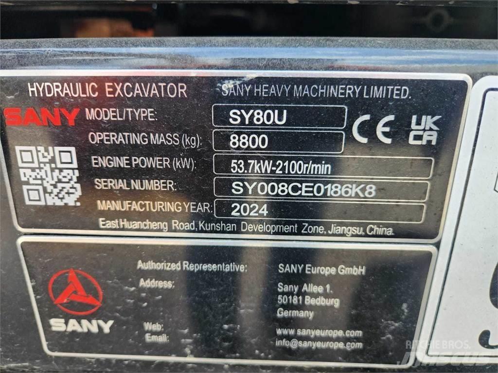 Sany SY80U Mini excavators  7t - 12t