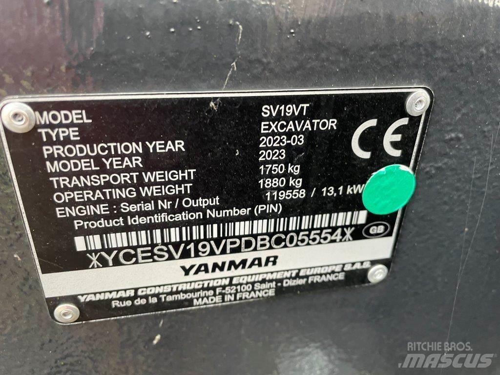 Yanmar SV19VT Mini excavators  7t - 12t
