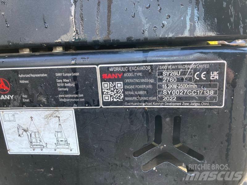 Sany SY26U Mini excavators < 7t (Mini diggers)