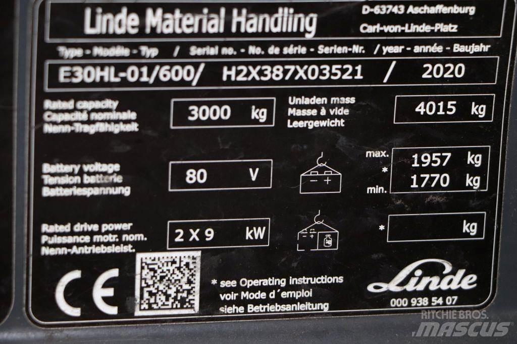 Linde E30HL-01/600 Electric forklift trucks