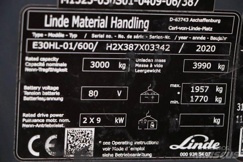 Linde E30HL-01/600 Electric forklift trucks
