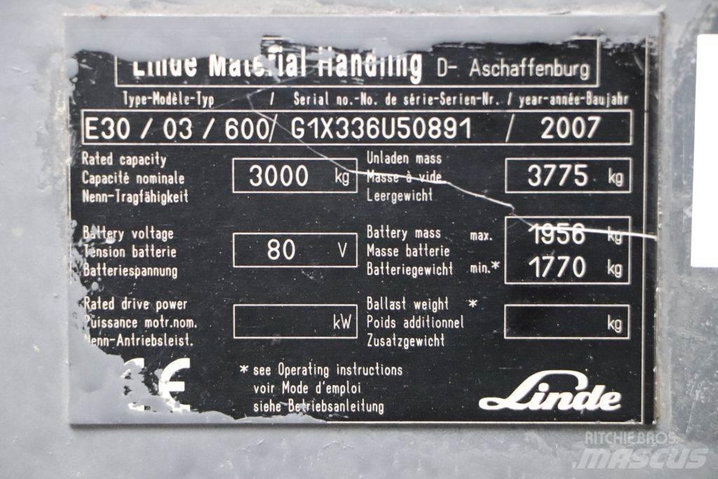 Linde E30S-03/600 Electric forklift trucks