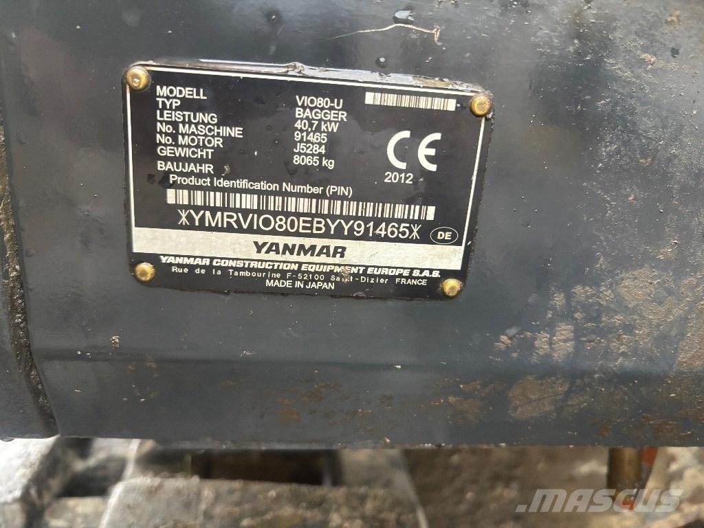 Yanmar Vio 80 U Mini excavators  7t - 12t