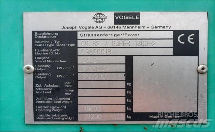 Vögele SUPER1800-2 Asphalt pavers