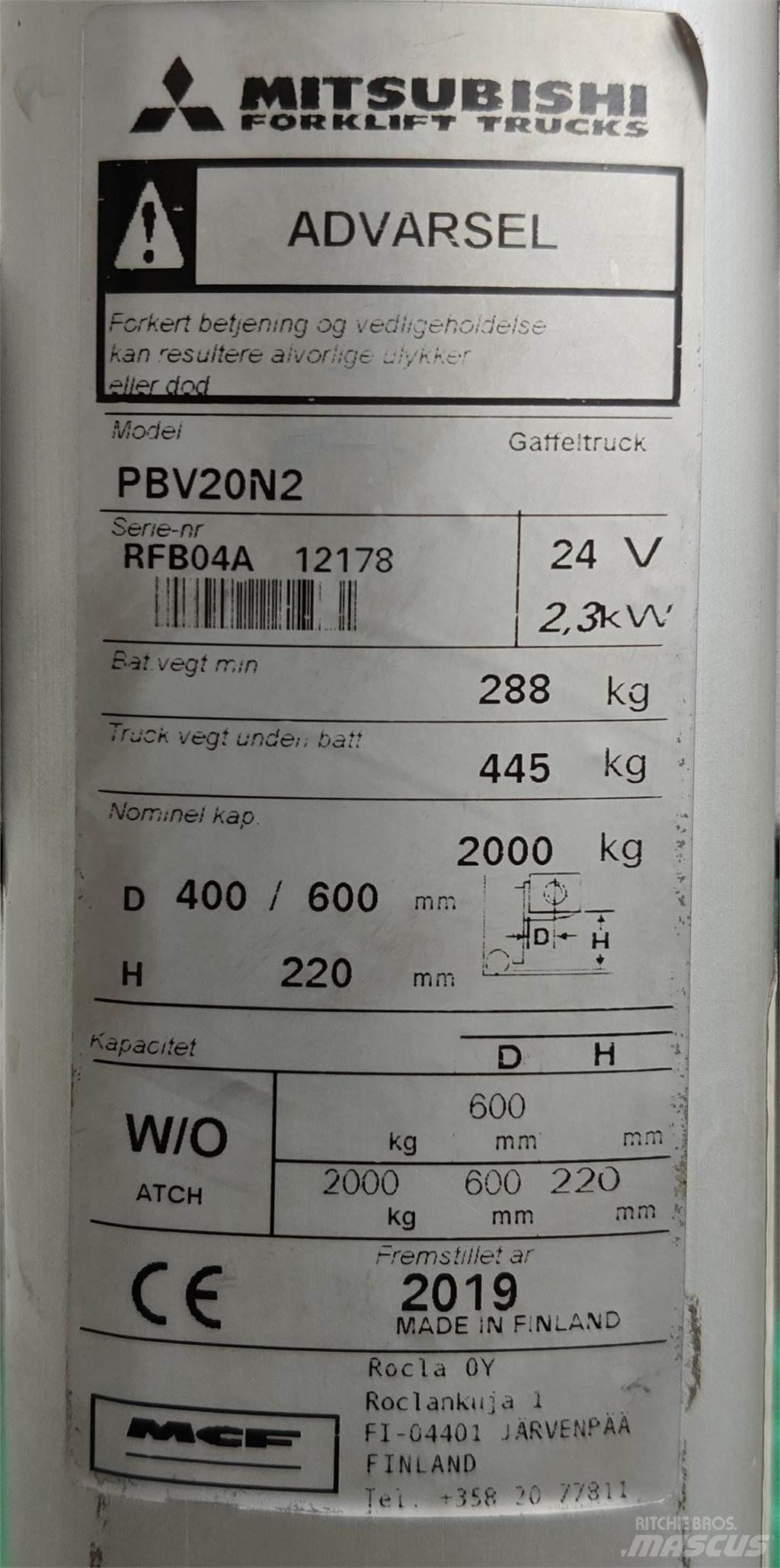Mitsubishi PBV20N2 Other