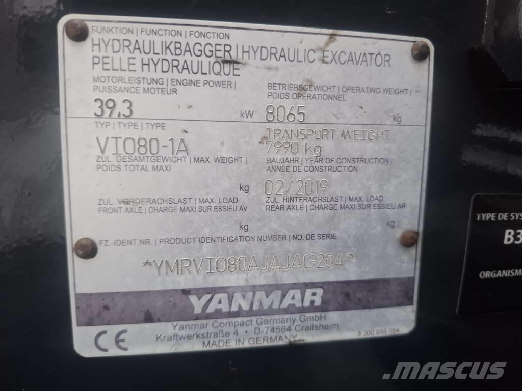 Yanmar Vio 80-1A Mini excavators  7t - 12t