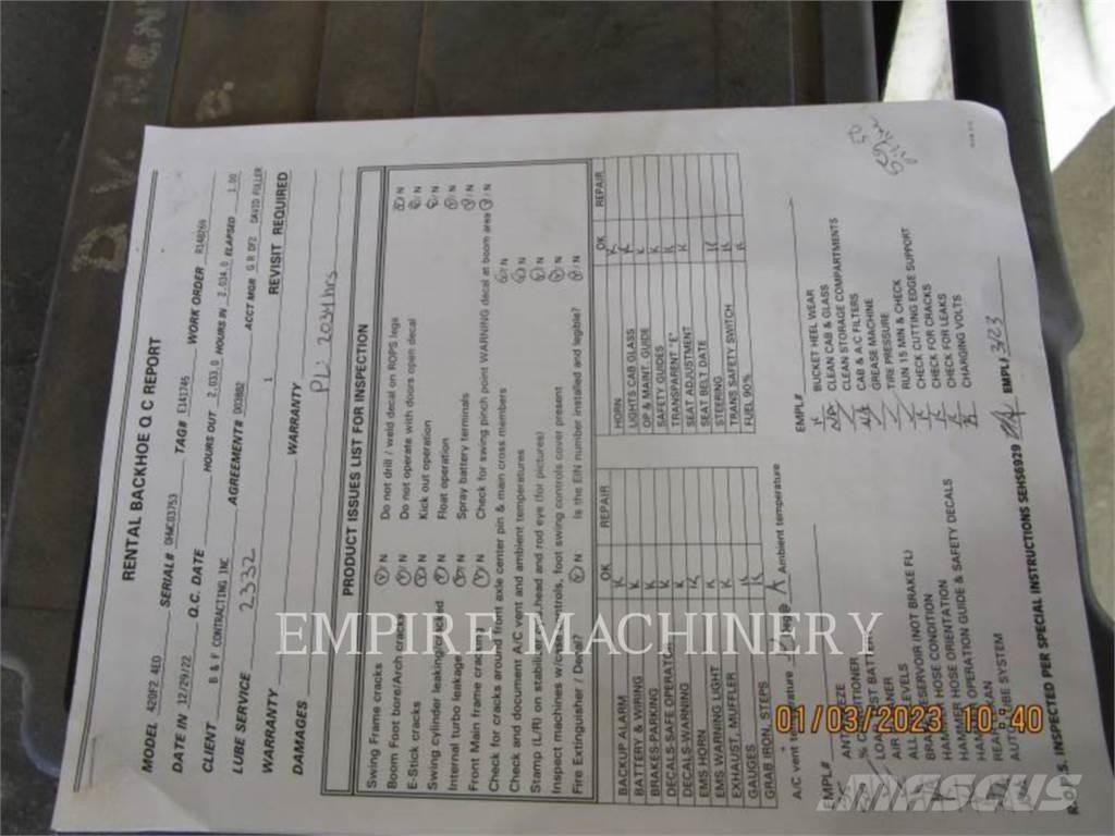 CAT 420F2 4EO Backhoe