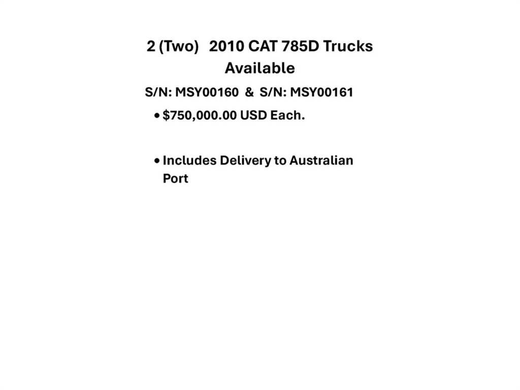 CAT 785D Articulated Haulers