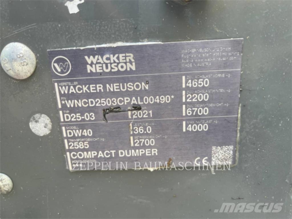 Wacker DW40 Articulated Haulers