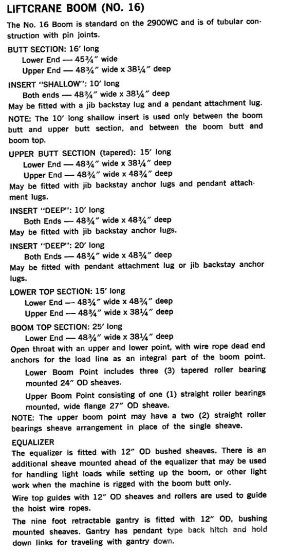 Manitowoc  Booms and arms