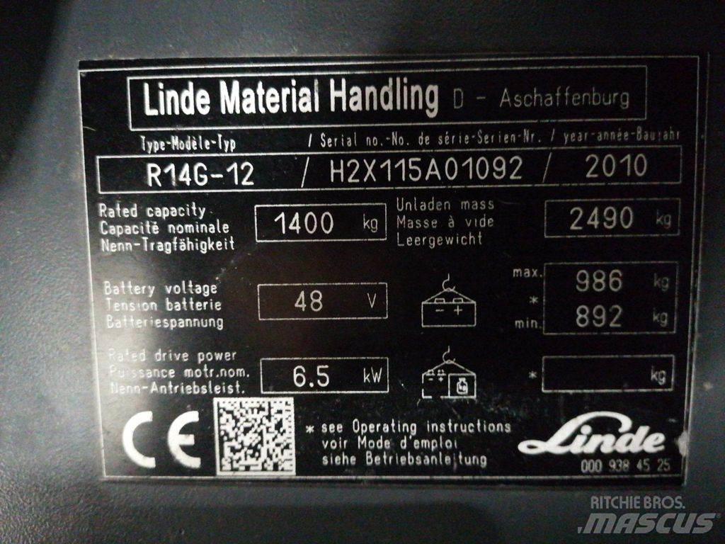 Linde R14G-12 Reach truck