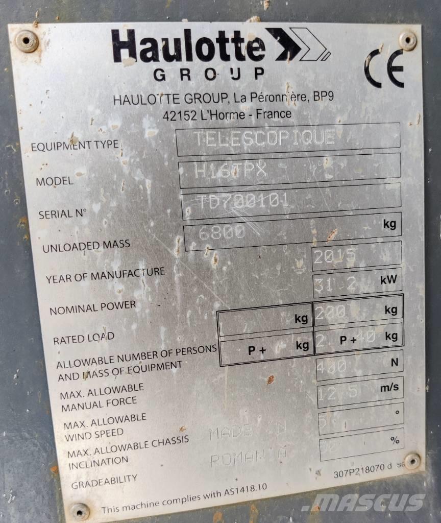 Haulotte H 16 TPX Telescopic boom lifts
