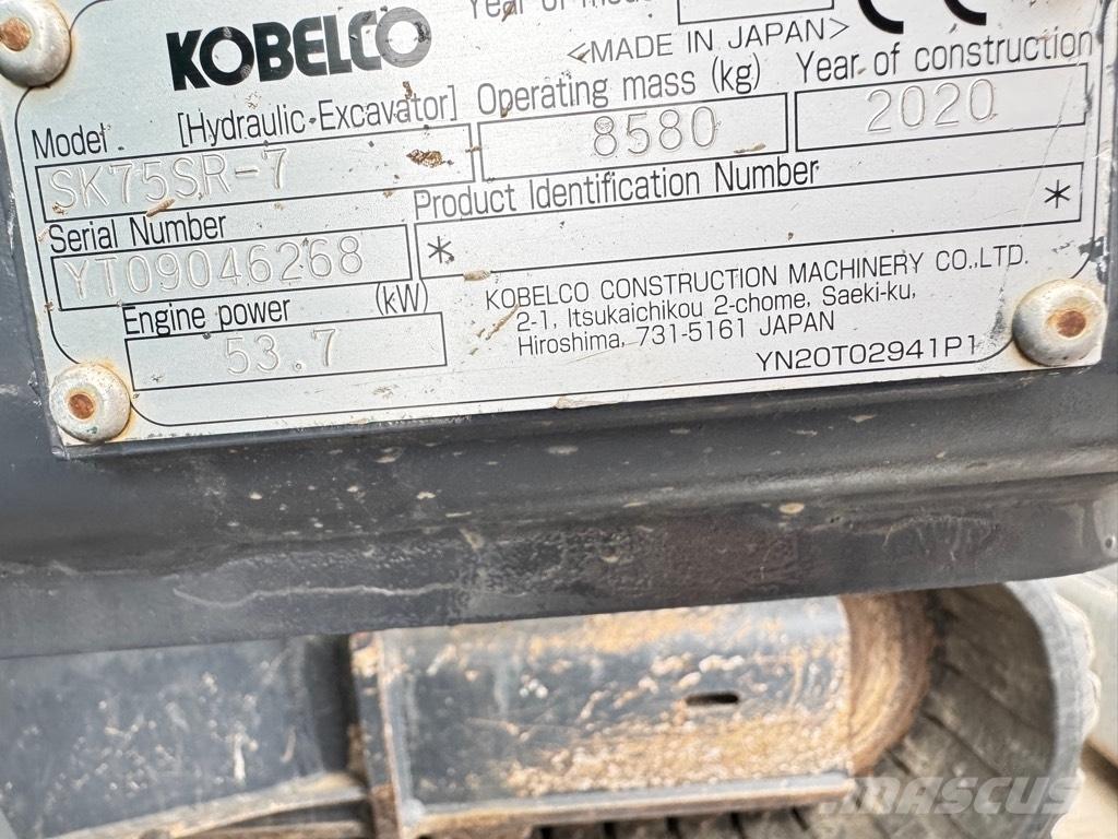 Kobelco SK75SR-7 Mini excavators  7t - 12t