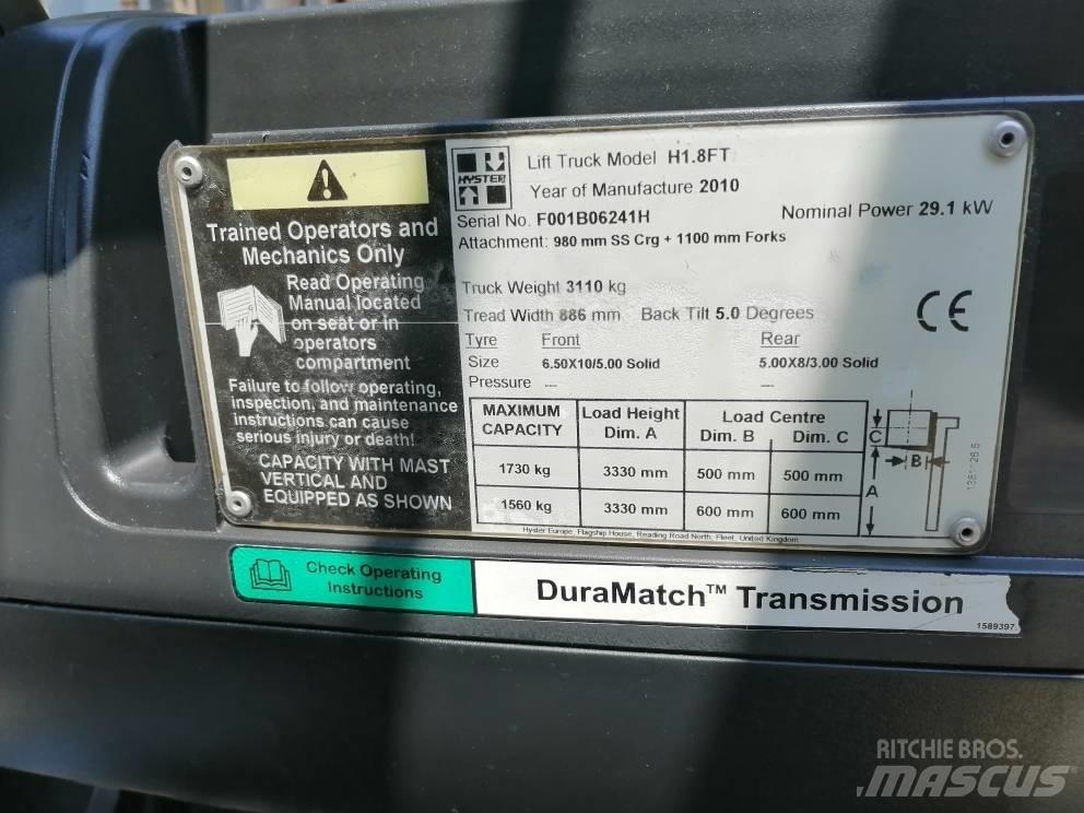 Hyster H 1.8 FT Diesel trucks