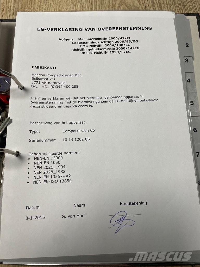 Hoeflon C 6 SOLD Mini cranes