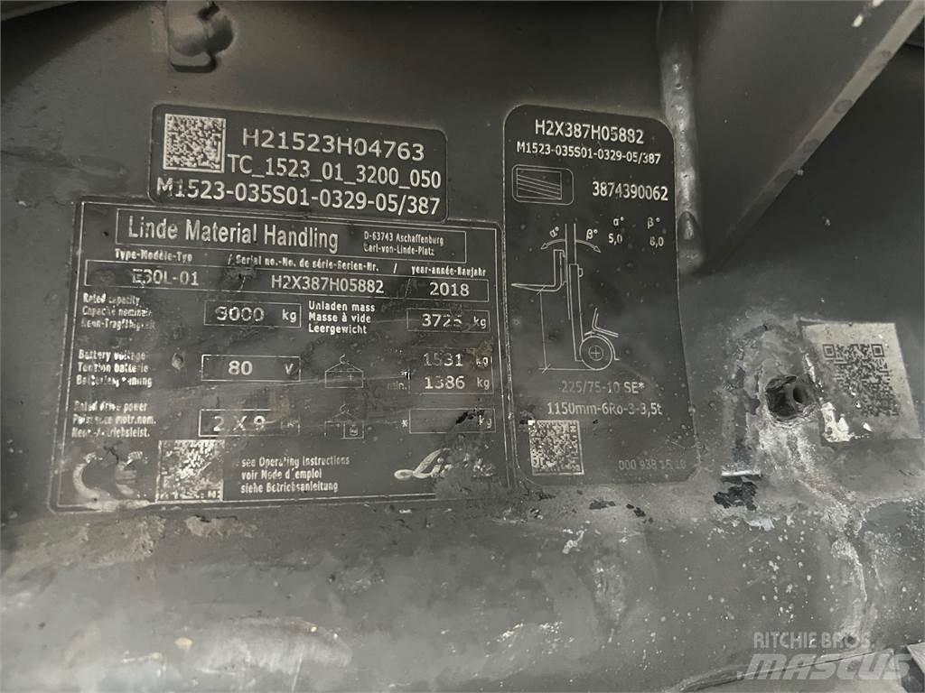 Linde E30L-01 Electric forklift trucks