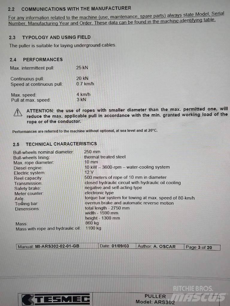 Tesmec ARS 302 Other