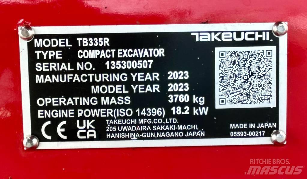 Takeuchi TB 335R V3 Mini excavators < 7t (Mini diggers)