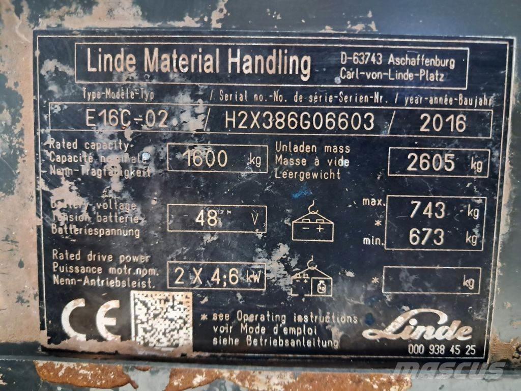 Linde E16C-03 Electric forklift trucks