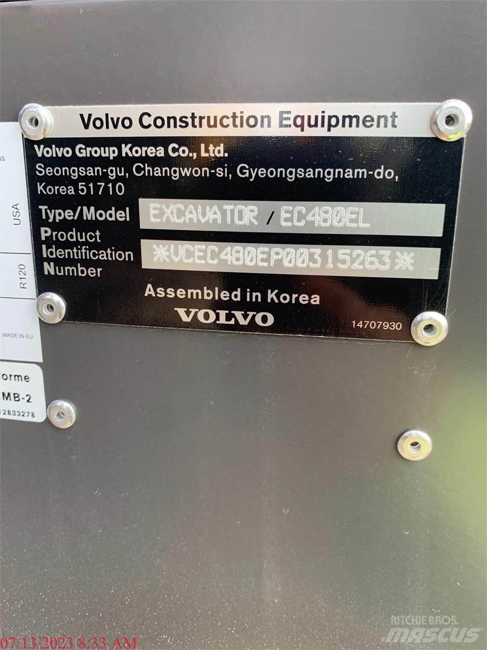 Volvo EC480EL Crawler excavators
