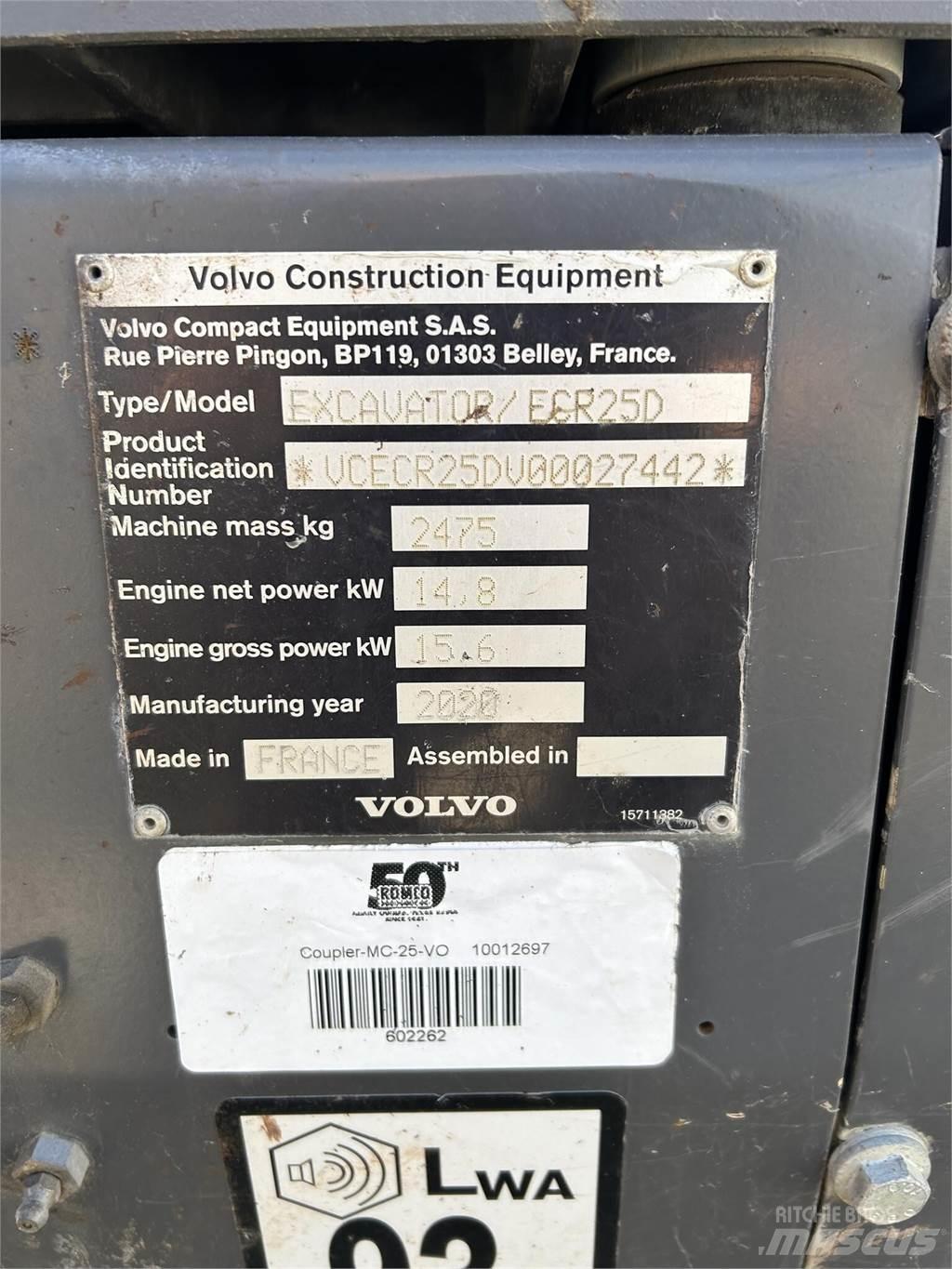 Volvo ECR25D Mini excavators < 7t (Mini diggers)