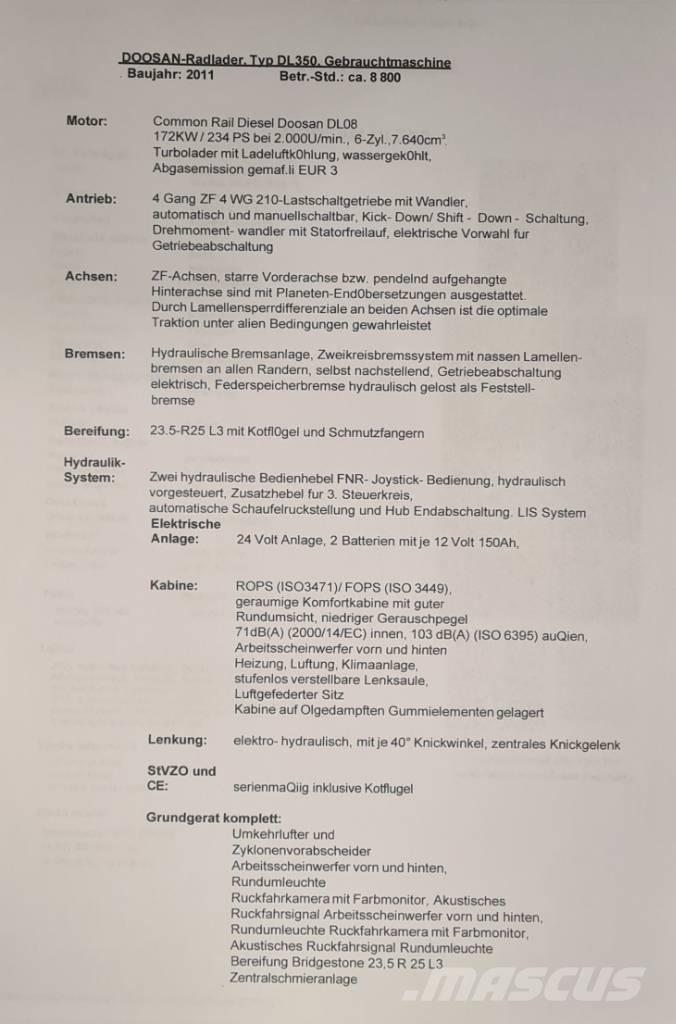 Doosan DL 350 Backhoe