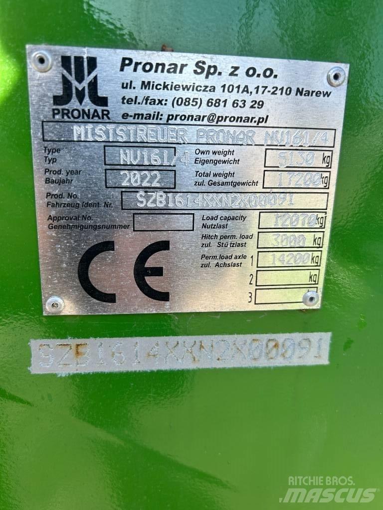 Pronar NV 161-4 Manure spreaders