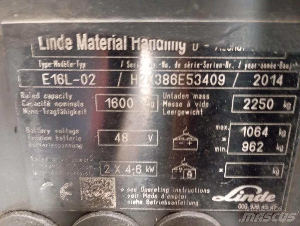 Linde E 16 Electric forklift trucks