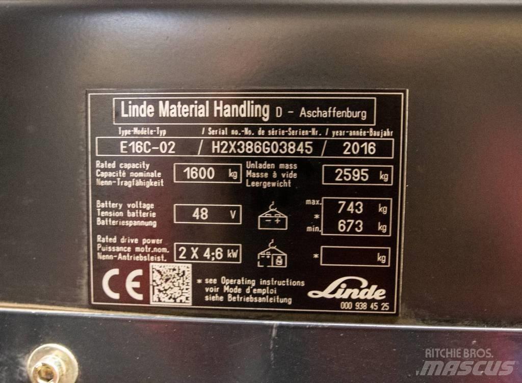 Linde E 16 C-02 Electric forklift trucks